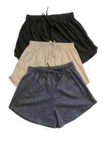 3-Piece Ribbed Shorts Set, Spring/Summer Beachwear, Gym - Verde militar/beige/gris - Ver 2