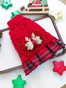 1 buah Pakaian Hewan Peliharaan, Gaun Rajut Natal Rusa Lucu untuk Anjing & Kucing Kecil, Hangat & Nyaman, Cocok untuk Musim Gugur/Musim Dingin - MultiWarna - View 6