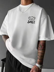 Zrgoth 男士休闲百搭简约印花元素短袖T恤 - 白色 - 查看 4