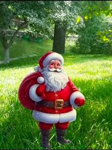 2D 亚克力圣诞老人白胡子花园桩 - 最佳户外圣诞庭院装饰，无需电池，圣诞庭院装饰 - 彩色 - 查看 9