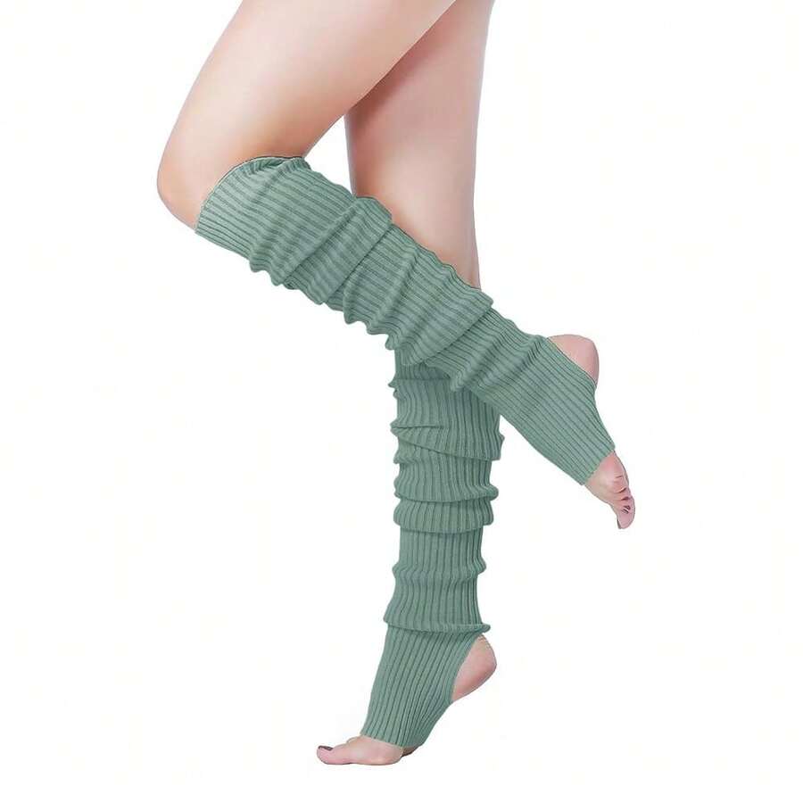V28 Long Leg Warmer, Women's Men 80s Party Ribbed Knit Dance Sports{"Color_name":"Hole71-Bluehaze"} - Multicolor14 - View 1