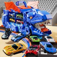WEISPO Dinosaurios de Juguetes,Equipado con 8 Coches Deportivos, El Camión Dinosaurio Puede Devorar Coches Deportivos,Regalos de Festividad Adecuados para Niños y Niñas - 1 - Ver 1
