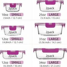 Glass Food Storage Containers With Lids 12 Pack Airtight Glass Meal Prep Containers Stackable And Leakproof Dishwasher  Purple