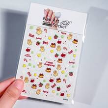 Miếng dán móng nghệ thuật Giáng sinh 2025 5D 1 miếng dán móng tay hình ông già Noel nổi hình cây thông Noel với pha lê 1 miếng dán móng tay hình gấu dễ thương hình kẹo que bông tuyết hình Giáng sinh dùng để trang trí móng tay ngày lễ - Nhiều màu - Xem 12
