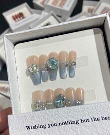 Halloween Lucky Surprise Delivery, 24pcs Removable Stylish Nails, Short Square Full-Coverage False Nails, Solid Color Nails, Almond-Shaped Molded Nails, Coffin-Shaped Nails, Oval Nails, Simple And Fashionable Artificial Nail Stickers, Press-On Nails, Various Nail Types, Comes With Glue, Beauty-Loving Women And Girls To Enhance Themselves, Be Your Most Beautiful Self (Lucky Delivery Styles May Vary Slightly).