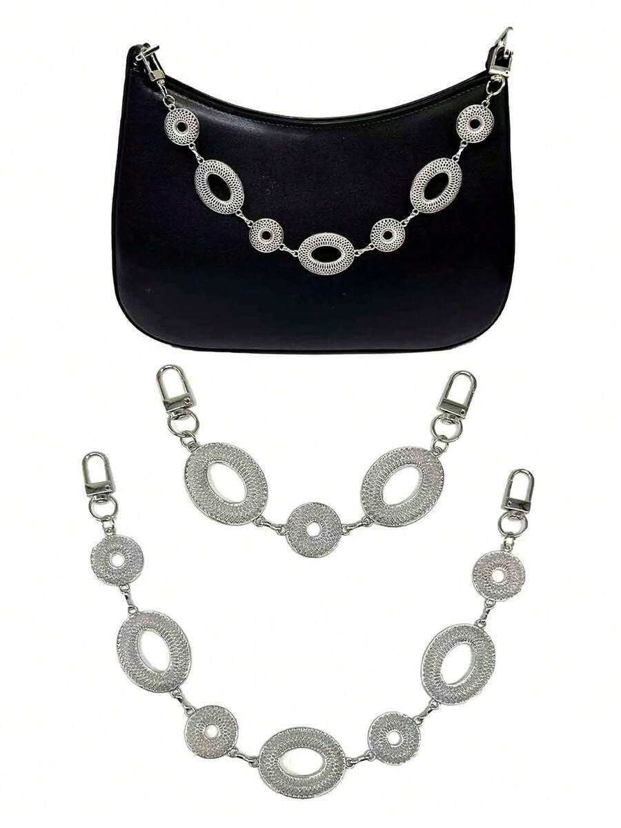 银色多功能包带网状大小圆圈包链，可用于延长包带、手机配件 - 彩色 - 查看 1