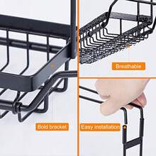 Sponge Holder For Kitchen SinkTelescopic Sink Storage Rack Kitchen Organizer Soap Brush Dispenser Expandable 14.2"17.3" Sink Caddy Organizer With Dishcloth Towel Holder(304 Stainless Steel Black) - Black - View 4