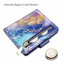 Slim Bifold Wallet RFID Credit Card Wallet Small Cute Card Holder For Women, Blue Painting{"Color_name":"BluePainting"} - Multicolor12 - 查看 5
