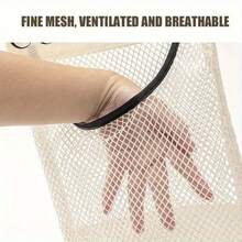 Large Capacity Mesh Storage Bag, Wall-Mounted Hanging Organizer, Reusable Household Door Back Organizing Net Pouch, Breathable Simple Design For Kitchen Tool Organization - trắng - Xem 4