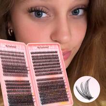 Nối mi chùm kèm nhíp Bond&Seal Mi riêng lẻ DIY Độ dài mi hỗn hợp 30D40D50D Chùm mi mềm mại tự nhiên để trang điểm tại nhà - Hồng - Xem 8