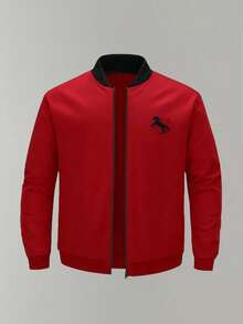 Women's Casual Fashion Jacket, Outdoor Sports Minimalist Coat, Autumn/Winter - Burgundy - View 2