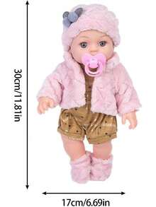 Reborn Doll Muñeca De Silicona para Baño, Contiene Ropa Y Chupetes, Regalos del Día del Niño para Regalos De Cumpleaños (Abrigo De Felpa) - 1 - Ver 7