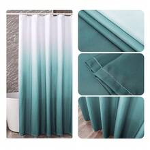 Ombre Teal Blue Shower Curtain Sets For Bathroom Accessories Fabric Polyester Waterproof Modern Shower Curtain Liner With 12 Hooks W72xL78{"Color_name":"TealGreen","Size_name":"72\"Wx78\"L(Packof1)"} - 多色7 - 查看 3