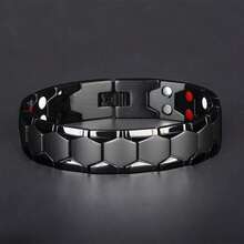 Men's Fashionable And Powerful Bracelet, Enhancing One's Appearance. Black, Silver, Gold. - 黑色 - 查看 6