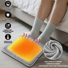 Portable Electric Foot Warmer, USB Powered, Adjustable Temperature (50-60°C), Compact Design, Suitable For Home, Office And Travel Use - Grey - View 1