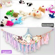 Almacenamiento de Juguetes de Peluche, Gran Hamaca de Red de Animales de Peluche, Puede Almacenar Juguetes, Necesidades Diarias, Adecuado para El Dormitorio, Sala de Juegos, Esquinas - color - Ver 3