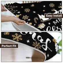 Water-Resistant Round Tablecloth With Elastic Edge For 40-44" Tables - Gift-black Gold - View 11