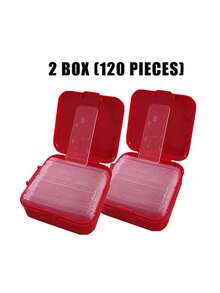 120入組/套PMMA膠帶現代防水可重複使用強力家用貼片 - 紅色 - 查看 12