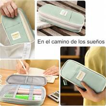 DOXUNGOO Estuche para lápices de gran capacidad Bolsa para lápices de papelería Bolsa para bolígrafos para niñas adolescentes para oficina Colegio Escuela Viaje Caja de soporte (macarrón azul) - verde macarrón - Ver 6