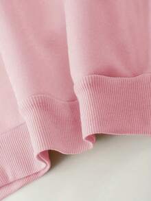 Girls' Hooded Sweatshirt Casual Printed Pattern Loose Sweatshirt Children's Clothing - 粉色 - 查看 3