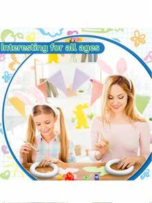 2个泡沫花环圈，DIY聚苯乙烯圆形花环，适用于婚礼、生日派对、万圣节、圣诞节、情人节装饰、人造花环制作、背景装饰、复活节装饰品 - 彩色 - 查看 2