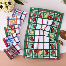 6-Piece Ins-Style High-Visibility Kitchen Towel Set | Fun Abstract Print, Soft And Highly Absorbent Dishcloth, Kitchen Cloth, Home Cleaning And Decoration - 6 Large Grids - View 4