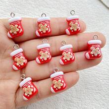 10/16 sztuk eleganckich, żywicznych, miniaturowych ozdób świątecznych w kształcie piernikowego ludzika – naszyjnik, bransoletka, kolczyki, brelok i akcesoria do torebek – z otworami do łatwego zawieszania, idealne dodatki na prezent – idealne prezenty świąteczne