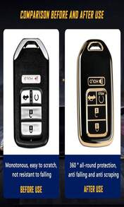 Car Key Fob Cover Compatible With Honda Accord Civic CRV,Soft TPU Key Fob Case With 5 Buttons,Car Essentials KKey Fob Protector (White) - ColorA - 查看 4