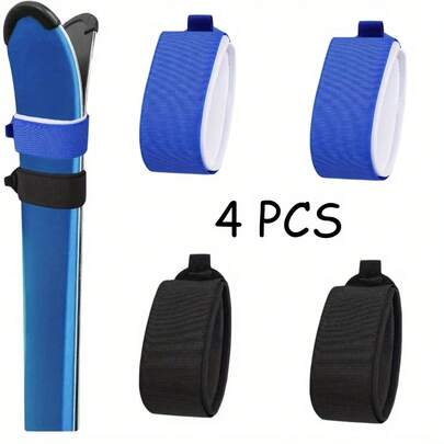 Bộ 4 dây buộc ván trượt tuyết, dây đeo ván trượt tuyết 19x2,1 inch có đệm bảo vệ, dây đeo gậy trượt tuyết có thể điều chỉnh, dành cho ván trượt tuyết, gậy trượt tuyết, phụ kiện thể thao mùa đông