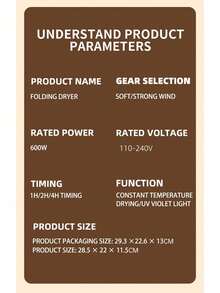 OBOVAY 20 Minute Quick Dry Mini Dryer - Compact And Portable, Suitable For RVs, Apartments, Travel And Dorms. Convenient, Fast And Easy To Use, Takes Up Little Space, Easy To Store, Ideal For Apartment Laundry And RV Use, Lightweight And Portable.