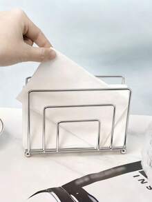 Portafazzoletti - Portafazzoletti in stile nordico con base in ferro e legno - Per caffè, hotel, ristoranti, caffetterie - Supporto per conservazione fazzoletti - Portanапкin in metallo