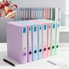 Thick File Box, PP Document Storage Box, A4 Contract File Folder, Accounting Voucher Organizer - Multicolor - View 6