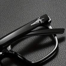 1pc Square Glasses, Non-Prescription Glasses, Fashionable Square Glasses, Simple Design, Decorative Glasses, Suitable For Daily And Business Wear, Eyewear, Black Glasses, YK2 Style Rectangular Glasses - Màu đen sáng - Xem 2