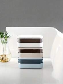 1/2/3pcs[Hot Selling]Quick-Drain Soap Dish With Lid - Thickened Non-Slip Bath Organizer, Detachable Shower Caddy For Home/Dorm/Travel, Multi-Color Options(Colors Random)Green Decor(Saudi National Day)