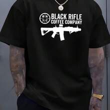 Men's Casual Graphic T-Shirt - Print, Soft Breathable Summer Tee, Regular Fit Round Neck, White With Black Rifle Design, Hand Wash Only, Gun Shirt, Everyday Tee, Minimalist Design, Comfortable Material, Print Tee, Streetwear Lovers,220g Heavy-Duty Pure Cotton T-Shirt, Fashionable And Comfortable Wo's Cotton T-Shirt, Suitable For Weekends, Travel, Shopping, Outdoor Activities Or Leisure, High-Quality Durable Fabric Suitable For All Seasons, Fashionable Top, Men's Summer Cartoon Bear Printed Round Neck Short Sleeve Casual T-Shirt,Just Cruisin' Print T-Shirt, Short Sleeve Casual Top - Đen 3 - Xem 6