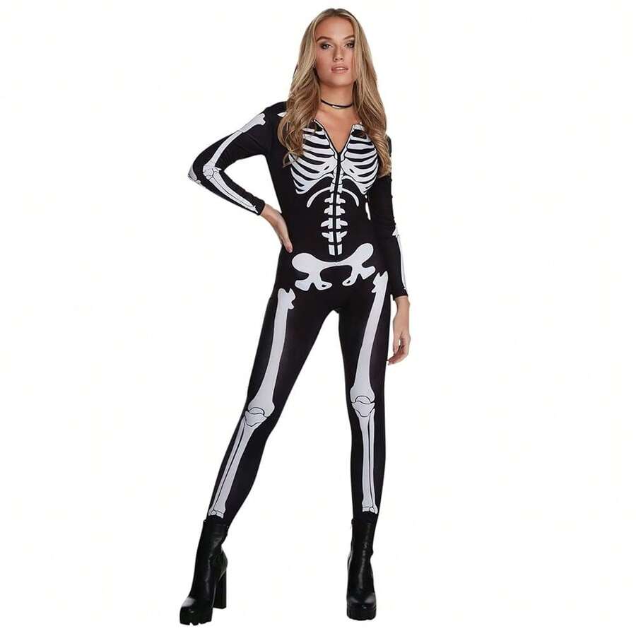 Morph Skeleton Costume Women, Womens Skeleton Costume, Womens Halloween Costumes, Halloween Costumes For Women Adult{"Size_name":"Small","Color_name":"White"} - 白色的 - 查看 1