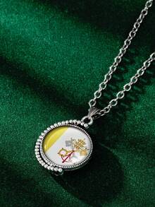 1 Pc Of National Flag Pendant Necklace For Men And Women Couple Lovers , Daily And Street Style National Day Celebration Wearing, Feast Festival Birthday Gift For Brothers Classmates Boyfriend Girlfriend, Retro Unique Traditional Celebrity Style Jewelry - National Flag - View 60