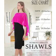 Baoqiya Women's Capelet Shawls And Wraps For Evening Dresses Soft Bridesmaid Shawl Chiffon Cape Wedding Cover Up{"Color_name":"Rose"} - rose - 查看 4