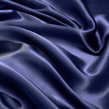 Silky Soft Pink Twin XL Satin Bed Sheets Set, 1 Deep Pocket Fitted Sheet + 1 Flat Sheet + 1 Pillowcase,  In 2025 - Navy Blue - View 9