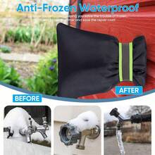 Fundas para grifos de exterior para invierno - Pro 6.7" An x 8.3" Al Fundas aislantes para grifos de agua de exterior para protección contra congelación, aislamiento de tuberías, reutilizables, impermeables, color negro