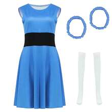 Poboola Buttercup Costume Adult Blossom Bubbles Costumes Dress Women's Halloween Ladies Character Cartoon With Accessories{"Color_name":"Blue","Size_name":"3X-Large"} - Màu xanh da trời - Xem 6