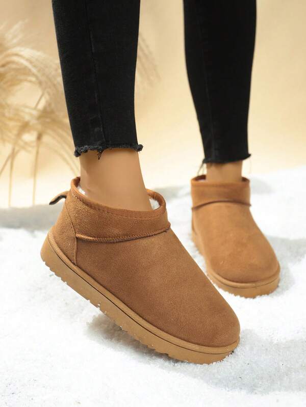 Bottes de neige à semelle épaisse pour adolescents, nouvelles bottes plates et rondes pour garçons et filles, style casual hiver 2025