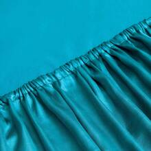 Silky Soft Pink Twin XL Satin Bed Sheets Set, 1 Deep Pocket Fitted Sheet + 1 Flat Sheet + 1 Pillowcase,  In 2025 - Teal - 查看 9