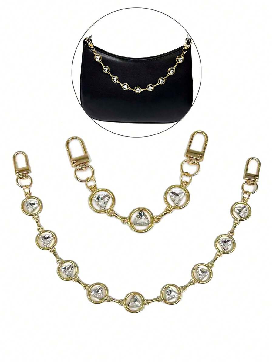 Dây đeo túi hình tam giác đính đá pha lê, kiểu dáng tối giản sang trọng, đa năng với mặt dây chuyền hình tam giác. - Nhiều màu - Xem 1