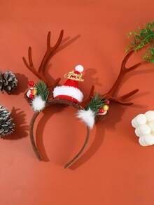 Christmas Deer Antler Headband, Mori Style Faux Deer Antlers, Adult Deer Antler Headpiece, Large Elk Antler Hair Hoop Cute Christmas Hat Decor, Suitable For Christmas Decoration, Party, Holiday Gift, School Performance - Multicolor - View 9