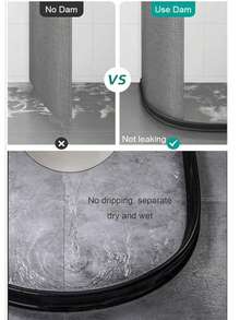 Universal Bathroom Waterproof Threshold Strip, Suitable For Bathroom/Shower Room, Specialized For Door Threshold Waterproofing | High Sealing Design, Prevent Shower Water Leakage, Keep Floor Dry | Durable Waterproof Material, Anti-Aging, Anti-Corrosion, No Deformation In Humid Environment | Easy Installation - Multicolor - View 6
