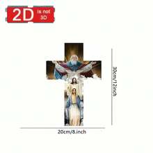 1 件，乡村风格墙壁十字架仿古悬挂木质十字架精神艺术雕塑宗教家居装饰农舍装饰复古墙壁艺术多层基督教木制装饰标志