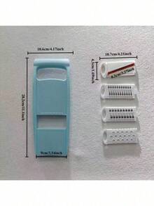 8-Piece Set, 5-In-1 Multi-Function Vegetable Slicer And Fruit Cutter, Manual Food Grinder, Vegetable Shredder, Potato Slicer, Home Kitchen Potato Chopper, Stainless Steel Material, Not Charged, Convenient Kitchen Tool - Pink - View 6