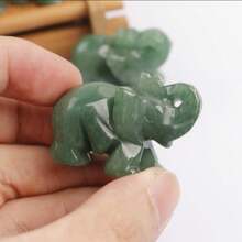 Lucky Elephant Jade Stone Fortune Feng Shui Statue Figurine Office Ornament Chakra Healing Stones Statue Decor Best Gifts Birthday Graduation