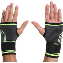 Muñequera Con Correa Ajustable, Soporte Para Muñeca Pulso De Compresión B Con Cinta De Presión Pulsera Deportiva - NEGRO/VERDE - Ver 7